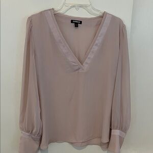 Express Women's Elegant Cream V-Neck Blouse